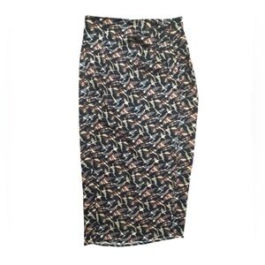 Jason Wu Draped Ruched Midi Skirt Gold Black Brown Satin Side Zip Size Medium